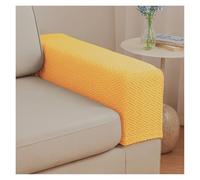 Stretch Sofa Arm Protectors, Anti-Slip Washable Armrest Covers For Fabric Couches Armchairs, Cat Scratch Spill Resistant Furniture Protectors(Yellow)