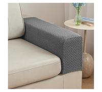 Stretch Sofa Arm Protectors, Anti-Slip Washable Armrest Covers For Fabric Couches Armchairs, Cat Scratch Spill Resistant Furniture Protectors(Dark gray)