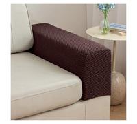 Stretch Sofa Arm Protectors, Anti-Slip Washable Armrest Covers For Fabric Couches Armchairs, Cat Scratch Spill Resistant Furniture Protectors(Brown)