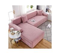 Stretch Sofa Cover 2Seater NonArmed Sofa Protector Solid Color Leaf Pattern Pink Polyester Furniture Slipcover Perfect for Living Room Decor