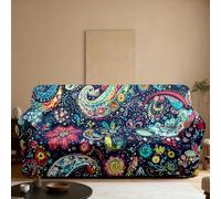Stretch Sofa Cover, Boho Geometric Patchwork Couch Slipcover, Anti-Slip Furniture Protector for 1/2/3/4 Seater, Machine Washable, Pet and Kid Friendly for Living Room(Size:3 Seater(185-230cm),Color:K)