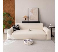 Stretch Sofa Cover for 1-Seater Durable Non-Slip Pet-Friendly Protector Machine Washable Cream Color Furniture Slipcover for Home Decor