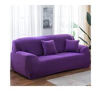 Stretch Sofa Cover for 1-Seater Right Corner Solid Purple Elastic Fabric Stylish Design Polyester Material for Living Room Easy to Clean
