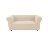 Stretch Sofa Cover for 2-Cushion Loveseat - Non-Slip, Pet-Resistant Furniture Protector, Soft and Slipcover for Living Room, Nature Color