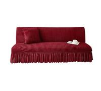 Stretch Sofa Cover for 3 Seater Sleeper Sofa with Skirt Design, Elastic Fabric, No Armrests, Foldable, Perfect for Living Room Décor