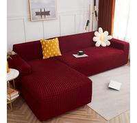Stretch Sofa Cover for Couch, Washable Universal Slipcover, Red Sofa Protector for Left/Right Sectal, Fits 90-140cm, 1 Piece