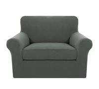 Stretch Sofa Cover Non Slip Couch Slipcovers for 1 Seater Fur Protector with Seat Cush & Backrest Covers Green Settee Slipcover