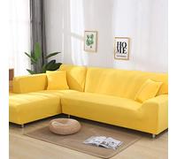 Stretch Sofa Cover Solid Color Elastic Couch Slipcover for LShaped Sofa 3Seater Fits 190230 cm Living Room Furniture Protection