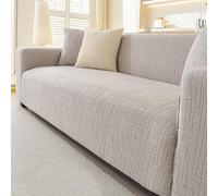 Stretch Sofa Cover, Washable Furniture Protector with Elastic Bottom, Fits Homes with Kids and Pets, Multiple Colors, for 3 Cushion Couch Sofa(Light Gray,145-185cm)