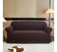 Stretch Sofa Cover with Ruffle Skirt Easy to Install Spandex Slipcover for Armchair Loveseat Corner Sofa in Country Style (Beige 1 Seater 90140cm)