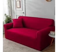 Stretch Sofa Covers for Living Room - Soft and Comfortable Recliner Protector, Dust-Proof, Machine Washable Furniture Cover(Red,1-seater 90-140cm)
