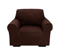 Stretch Sofa Covers, Spandex Elastic Furniture Protector for 1-Seater Sofa, Couch & Armchair - Stylish Brown Slipcovers for Easy Fit & Ultimate Protection