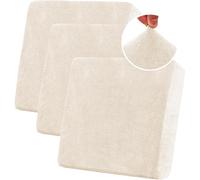 Stretch Sofa Seat Cushion Covers, Chenille Sofa Cushion Slipcovers, High Stretch Couch Covers for Living Room Non Slip Furniture Slipcover with Elastic Bottom (3PC 1-Seater,Off-White)