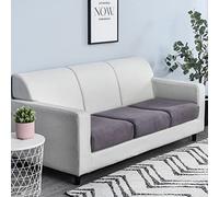 Stretch Sofa Seat Cushion Covers, Washable Sofa Covers Couch Slipcovers Featuring Removable Thick Textured Twill Fabric,Dark Grey,L-4 seater