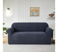 Stretch Sofa Slipcover, Solid Color Couch Cover, Washable Sofa Cover with Non Slip Fit, Furniture Protector for Dogs Pets, Universal Cushion Covers for Living Room (Emerald Green,4 Seater 91"-118")