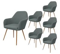 Stretch Spandex Armchair Covers Washable Modern Dining Chair Slipcovers Grey Checkered 6-Pack Includes Armrest Protection Perfect for Home Décor