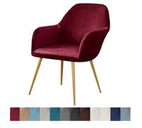 Stretch Spandex Chair Covers for Dining Room Office & Kitchen - Velvet Wine Red 1.1 Pieces Armrest & Swivel Compatible Protection for Living Room Furniture