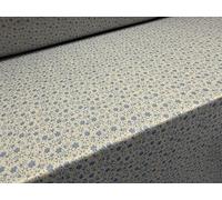 Stretch Spandex Crepe Jersey Fabric, per metre - Ditsy Floral Print - Grey & Blue