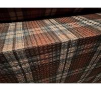 Stretch Spandex Double Jersey Jacquard Fabric, per metre - Tartan Check Print - Rust & Dusky Pink