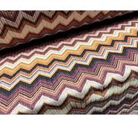 Stretch Spandex Rib Jersey Fabric, per metre - Chevron Zig zag Print - Magenta Mustard