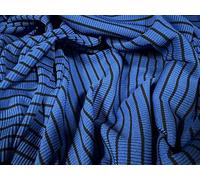 Stretch Spandex Rib Jersey Knit Fabric, per metre - Stripe - Royal Blue & Black