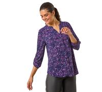 Stretch Speckled Print Blouse Roman Purple 10