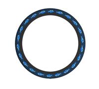 Stretch Steering Wheel Cover Blue Shark Ocean Printed Fabric Steering Wheel Cover Steering Wheel Protective Cover Auto Parts For Most Cars