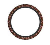 Stretch Steering Wheel Cover Colorful Mushroom Flowers Printed Fabric Steering Wheel Cover Steering Wheel Protective Cover Auto Parts For Most Cars