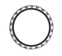 Stretch Steering Wheel Cover Cute Baby Panda Printed Fabric Steering Wheel Cover Steering Wheel Protective Cover Auto Parts For Most Cars