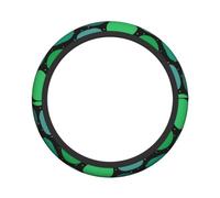 Stretch Steering Wheel Cover Green Lotus Leaf Printed Fabric Steering Wheel Cover Steering Wheel Protective Cover Auto Parts Car Interior