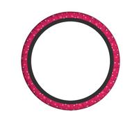 Stretch Steering Wheel Cover Pink Gray Flowers Printed Fabric Steering Wheel Cover Steering Wheel Protective Cover Auto Parts For Most Cars