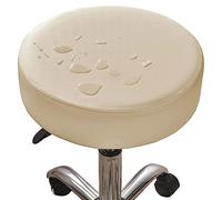 Stretch Stool Covers Round 2/4/6 Pack Waterproof PU Leather Bar Stool Slipcovers Round Bar Stool Seat Cover With Elastic Bands Durable Round Chair Cover For 12-15 Inch Round Chair ( Color : Light beig