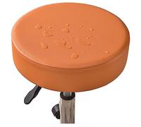 Stretch Stool Covers Round 2/4/6 Pack Waterproof PU Leather Bar Stool Slipcovers Round Bar Stool Seat Cover With Elastic Bands Durable Round Chair Cover For 12-15 Inch Round Chair ( Color : Orange , S