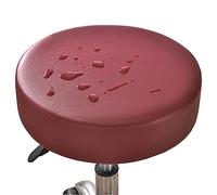 Stretch Stool Covers Round 2/4/6 Pack Waterproof PU Leather Bar Stool Slipcovers Round Bar Stool Seat Cover With Elastic Bands Durable Round Chair Cover For 12-15 Inch Round Chair ( Color : Burgundy ,