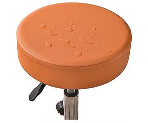 Stretch Stool Covers Round 2/4/6 Pack Waterproof PU Leather Bar Stool Slipcovers Round Bar Stool Seat Cover With Elastic Bands Durable Round Chair Cover For 12-15 Inch Round Chair ( Color : Orange , S
