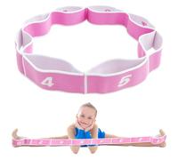 Stretch Strap, Kids Stretch Strap Stretch Assist Strap With 8 Loops Exercise Trainer Bands Latin Dance Resistance Bands for Kids Dancers Pilates Yoga Fitness Training (Pink)