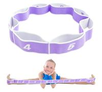 Stretch Strap, Kids Stretch Strap Stretch Assist Strap With 8 Loops Exercise Trainer Bands Latin Dance Resistance Bands for Kids Dancers Pilates Yoga Fitness Training (Purple)