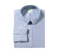 Stretch Supima Cotton Non-Iron Pinpoint Oxford Button-Down Shirt - male - Brooks Brothers - Formal Shirts - Blue - 2XL - Shirts 2XL