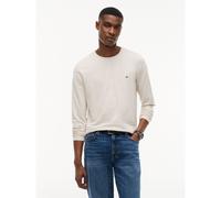 Stretch T-Shirt in Slim Fit with Long Sleeves Oatmeal