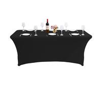 Green Blue Elastic Tablecloth Catering Table Cover, 180x75x75cm, Spandex (Black)