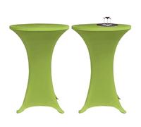 Stretch Table Covers Set of 4 80 cm Apple Green Elastic Made of Polyester and Spandex Washable at 40 °C, Non-Slip with Elastic Band, Ideal for Wedding, Dining Room, Living Room and Kitchen
