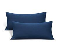 Stretch Toddler Pillowcases - Jersey Knit Travel Pillow Cases to Fit Pillows Sized 12x16, 13x18 or 14x20, Ultra Soft Envelope Closure, Small, Set of 2, Navy
