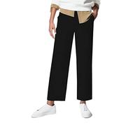 Stretch Twill Cropped Wide Leg Pant With Pockets High Waist Casual Cropped Wide Leg Pants (Color : 4, Size : M)