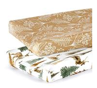 Stretch Ultra Soft Jersey Knit Changing Pad Cover Set 2 Pack，Cradle Sheet Change Table Sheets Fit 32"/34" x 16" Pads…