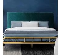 Stretch Velvet Bed Headboard Covers/Headboard Slipcover for Upholstered/Wood/Iron/Leather Headboards Dustproof Protector Cover, Universal Bed Head Backrest Cover for Bedroom Decor(110-130cm,Green)