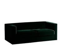 Stretch Velvet Chesterfield Sofa Cover Non Slip Fur Protector with Separate Cush Covers Dark Green Love Seat & 2 Small Seats Slish & Slipcovers