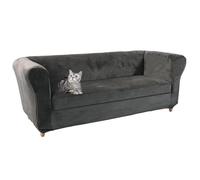 Stretch Velvet Chesterfield Sofa Cover Set1 2 3 Piece Washable Slipcovers for Curved Settee Fitted Furniture Protector Grey 3Seat Cushion Cover