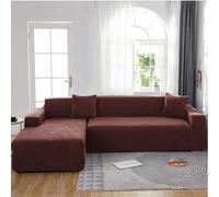 Stretch Velvet Corner Sofa Covers - Waterproof L-Shaped Recliner Protector - Fitted Furniture Cover for Garden & Home - Fits 1/2/3/4 Seater Sofas