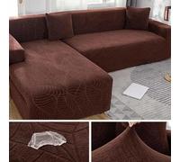 Stretch Velvet Corner Sofa Covers, Waterproof L-Shaped Recliner Protector for 1/2/3/4 Seater, Fitted Garden Furniture Cover, D-90-140cm, & Stylish