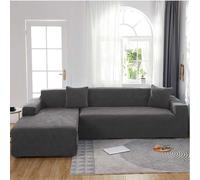 Stretch Velvet Corner Sofa Covers, Waterproof L-Shaped Recliner Protector for 1/2/3/4 Seaters, Fitted Furniture Cover, H-185-230cm, Ideal for Garden & Home